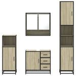 ZNTS 4 Piece Bathroom Furniture Set Sonoma Oak Engineered Wood 3301226