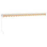 Retractable Awning Yellow and White 5x3 m Fabric and Aluminium 3154435