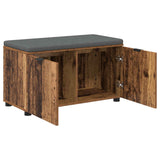 Hall Bench Old Wood 80 x 38 x 46 cm Engineered Wood and Fabric 891486