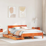 Bed Frame without Mattress Wax Brown 140x200 cm Solid Wood Pine 3301751