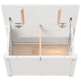 Storage Box White 60x32x45.5 cm Solid Wood Pine 823545