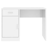 Desk with Drawer&Cabinet High Gloss White 100x40x73 cm Engineered Wood 342655