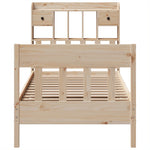 ZNTS Bed Frame without Mattress 100x200 cm Solid Wood Pine 3323266