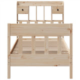 ZNTS Bed Frame without Mattress 100x200 cm Solid Wood Pine 3323266