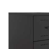 Bedside Cabinet Black 36x39x43.5 cm Steel 846626