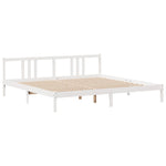 Bed Frame with Headboard without Mattress White 200x200 cm 3305978