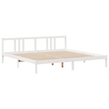 Bed Frame with Headboard without Mattress White 200x200 cm 3305978