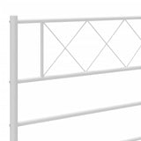 Metal Bed Frame without Mattress with Footboard White 80x200cm 372335
