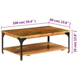 Coffee Table with Shelf 100x60x35 cm Solid Reclaimed Wood 247324