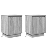 Bedside Cabinet 2 pcs Grey 39 x 34.5 x 50 cm Engineered wood 869605