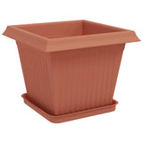 Plant Pots 6 pcs Brick Red Plastic 3403294