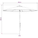 Garden Parasol 300 x 248 cm Solid Eucalyptus Wood Cream White 42041406
