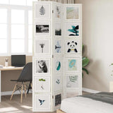 Room Divider 3 Panels White Solid Wood Paulownia 358688