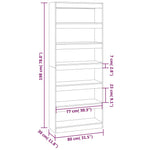 Book Cabinet/Room Divider Concrete Grey 80x30x198 cm Engineered Wood 811731