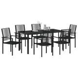 Garden Dining Set 7 pcs Black Powder-Coated Steel 3379167