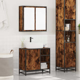 2 Piece Bathroom Furniture Set Smoked Oak Engineered Wood 3300907