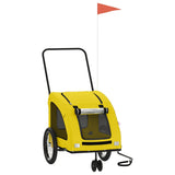 Pet Bike Trailer Yellow Oxford Fabric and Iron 93987