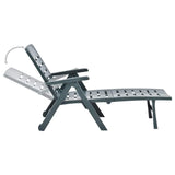 48755 Folding Sun Lounger Plastic Green