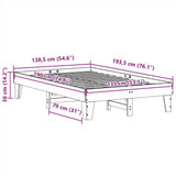 Bed Frame without Mattress Wax Brown 135x190 cm Double Solid Wood Pine 855372