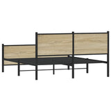 Metal Bed Frame without Mattress Sonoma Oak 150x200 cm King Size 3301362
