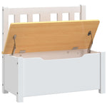 Children Storage Bench White and Beige 60x30x55 cm MDF 10408