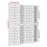 Room Divider 4 Panels Black Solid Wood Paulownia 358769