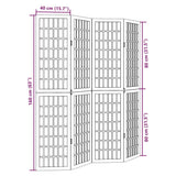 Room Divider 4 Panels White Solid Wood Paulownia 358785