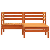Garden Sofa 2-Seater with Footstool Wax Brown Solid Wood Pine 838023