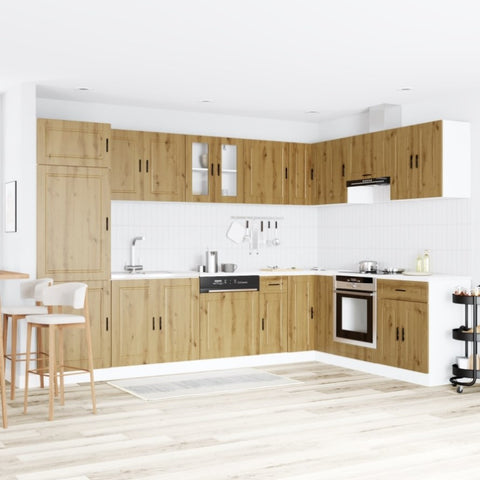 Sink Base Cabinet with Door Porto 2 pcs Brown 80 x 46 x 84.5 cm 3315030
