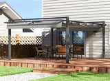 3 x 4m Retractable Pergola, Garden Gazebo Shelter with Aluminium Frame, for Grill, Patio, Deck, Dark T3398P322092