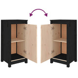 Sideboards 2 pcs Black 39x35x80 cm Solid Wood Pine 813733