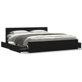 Bed Frame with Headboard without Mattress Black 180x200 cm Super King 3295542