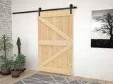 Sliding Door 80 x 210 cm Solid Pine Wood Natural and Black 3444855