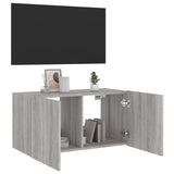 TV Wall Cabinet with LED Lights Grey Sonoma 80x35x41 cm 837321