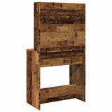 Dressing Table with LED Old Wood 74.5x40x141 cm 857021