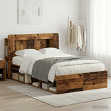 Bed Frame with Storage Old Wood 120 x 190 cm Engineered Wood 3433466