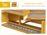 Double Decker Rabbit Hutch 2 Tier Guinea Pig House Pet Cage Outdoor with Sliding-out Tray, 97 x 44 x T3398P350040