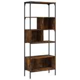 Bookcase 5-Tier Smoked Oak 76x33x188.5 cm Engineered Wood 839005