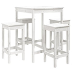 5 Piece Garden Bar Set White Solid Wood Pine 3154731