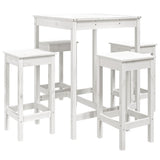 5 Piece Garden Bar Set White Solid Wood Pine 3154731