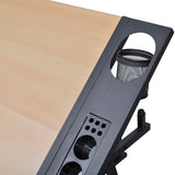 Two Drawers Tiltable Tabletop Drawing Table with Stool 20087