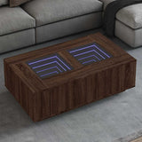 Coffee Table with Infinity LED Brown Oak 116x69x40 cm 3284062