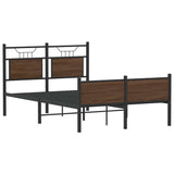Bed Frame without Mattress Brown Oak 120x190 cm Small Double Engineered Wood 4107031