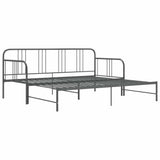 Pull-out Sofa Bed Frame without Mattress Grey Metal 90x200 cm 324754