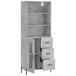 Highboard Concrete Grey 69.5x34x180 cm Engineered Wood 3189521
