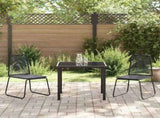 Garden Dining Set 3 pcs Black Powder-Coated Steel 3379387
