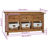Sideboard Solid Mahogany Wood 100x30x50 cm 244488