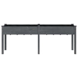 Planter with Liner Grey 203x53x76 cm Solid Wood Fir 364241