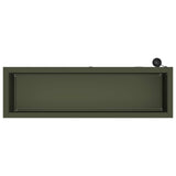 Garden Planter with LED Olive Green 30 x 100 x 30 cm Steel 8008118
