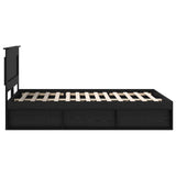 Bed Frame with Headboard Black 140 x 190 cm Solid Pine Wood 3410081